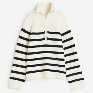 H&M Rib-knit Half-zip Sweater